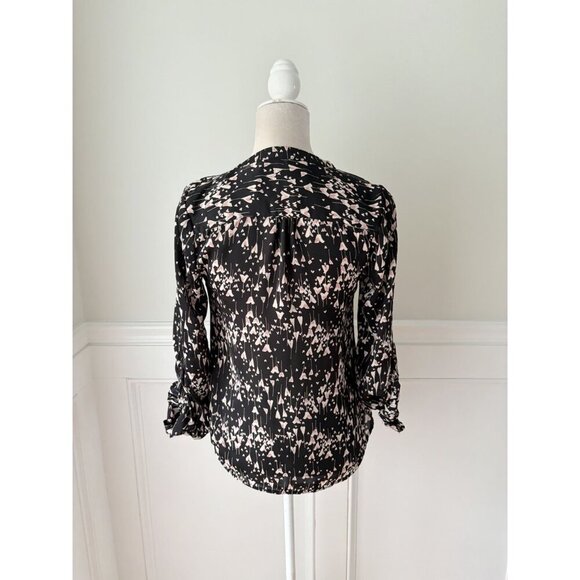 LC Lauren Conrad XS Black & Pink Heart Print Popover Blouse - Picture 5 of 6